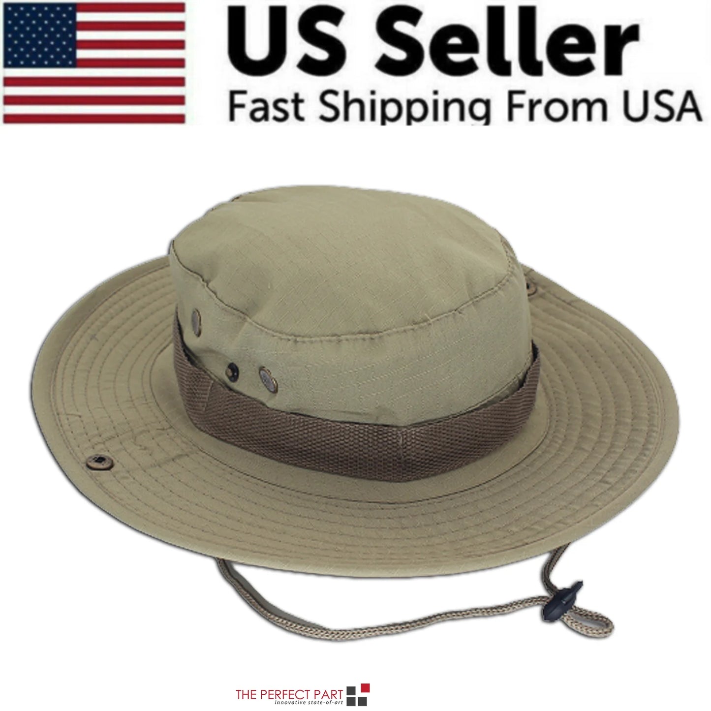 Men's Wide Brim UV Protection Bucket Hat for Hiking, Camping, Fishing, and Safari