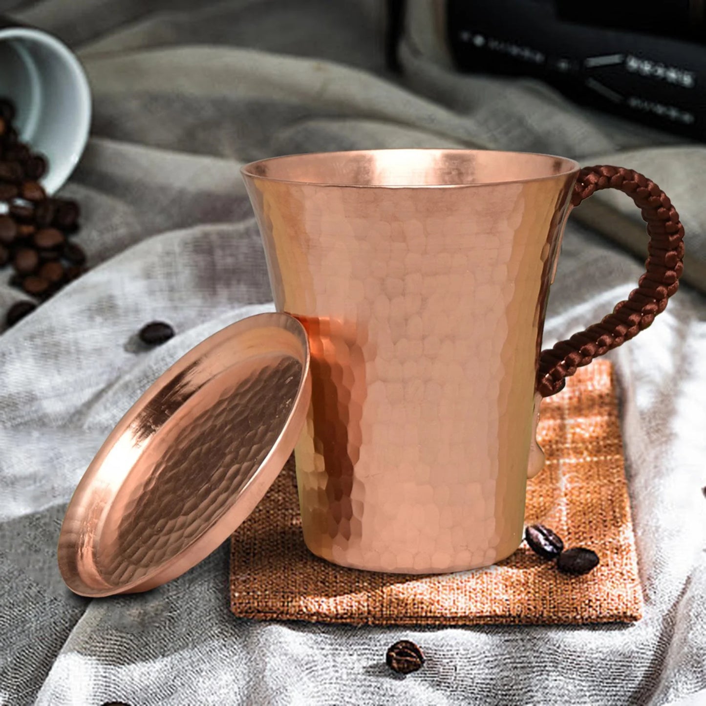 S Mug Copper Cup 350Ml 12Oz with Lid Bar Accessories Mugs Copper Mug for Party Gatherings Wedding Holiday