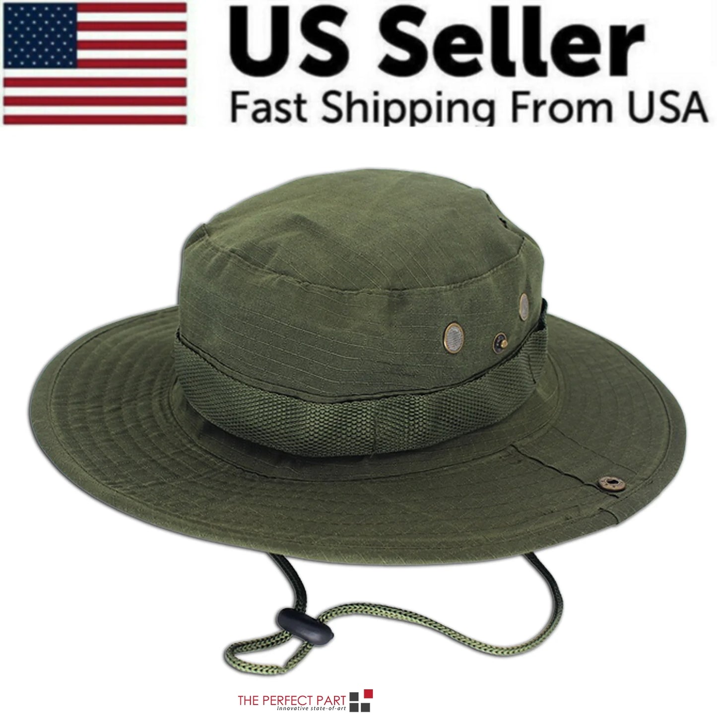 Men's Wide Brim UV Protection Bucket Hat for Hiking, Camping, Fishing, and Safari