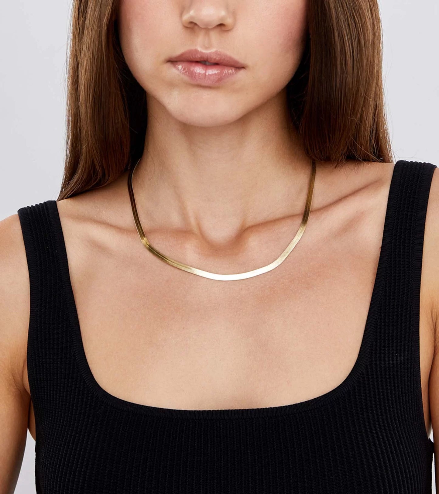 Gold Chain Necklace Collection - 14K Solid Yellow Gold Filled Herringbone/Snake Chain Necklaces for Women and Men with Different Sizes (3.2Mm or 4.0Mm)