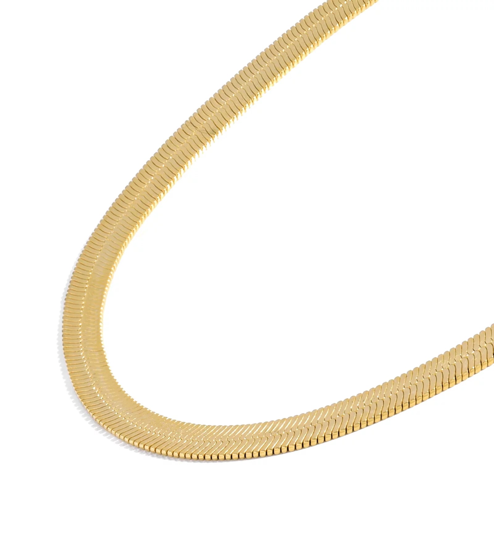 Gold Chain Necklace Collection - 14K Solid Yellow Gold Filled Herringbone/Snake Chain Necklaces for Women and Men with Different Sizes (3.2Mm or 4.0Mm)