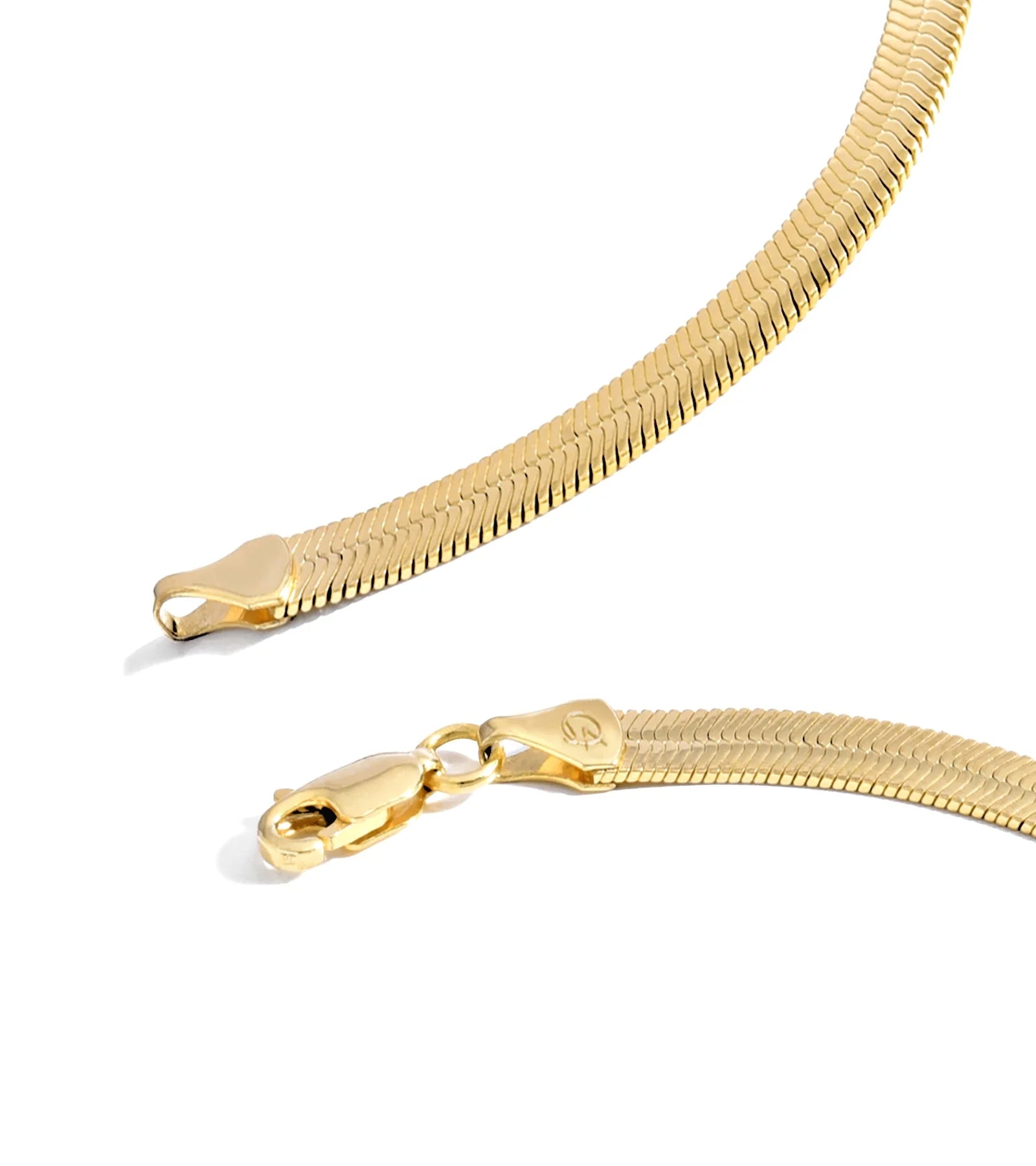 Gold Chain Necklace Collection - 14K Solid Yellow Gold Filled Herringbone/Snake Chain Necklaces for Women and Men with Different Sizes (3.2Mm or 4.0Mm)